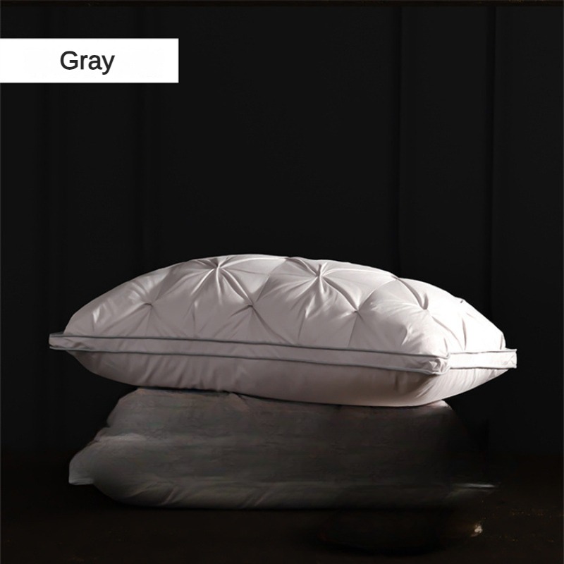 Almohada de plumón de ganso 95%, funda de almohada de algodón blanco, funda de almohada rectangular para dormitorio, almohada de Hotel de 5 estrellas, almohadas bajas y medianas para dormir: Ver abajo las descripciones de los tamaños / Rojo