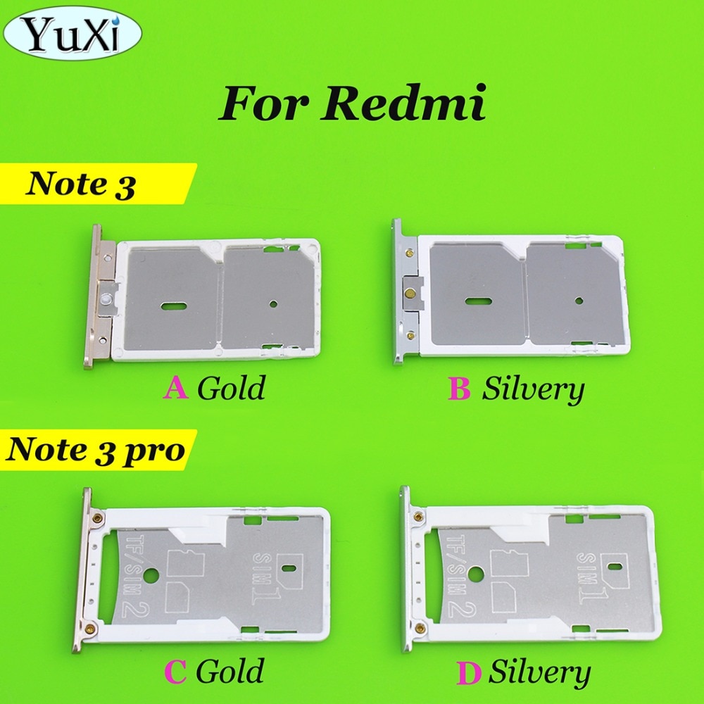 YuXi sim Lade Houder xiaomi Voor Redmi Note 3/Voor Redmi Note 3 Pro Sim Kaartlezer Lade Socket Slot Houder vervanging