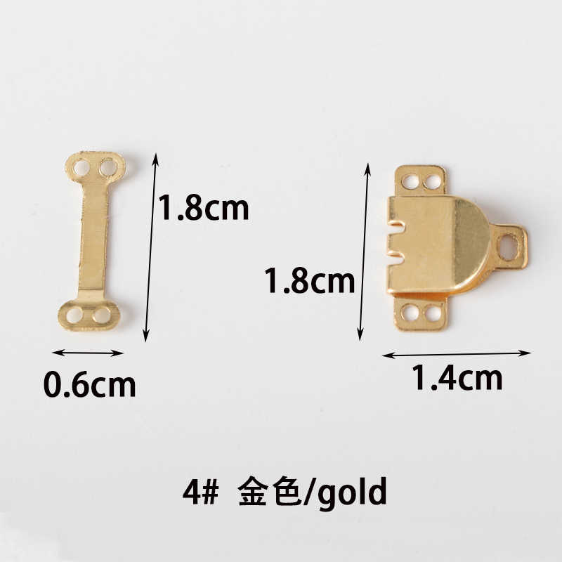 10 stks/partij 18mm Goede goud & zilver $ zwart haak en oog voor craft kraag haak Metalen knoppen naaien accessoire Q24: no4 gold