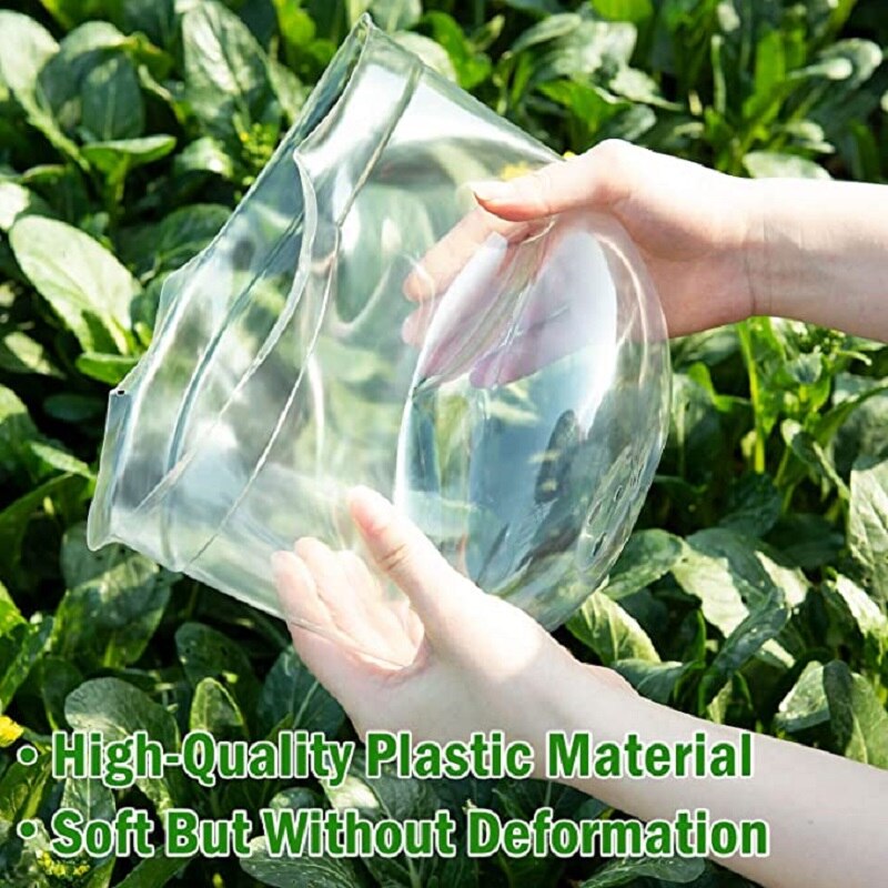 Cloche de protection des plantes en plastique, 34 pièces/ensemble, Mini serre, Anti-gel, accessoires pour fleurs, transparent, 26x21cm