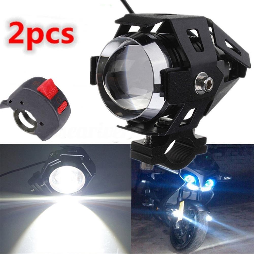 2 unidades/juego de luces LED U5/U7, superbrillantes, para motocicleta, foco de luz de carrera