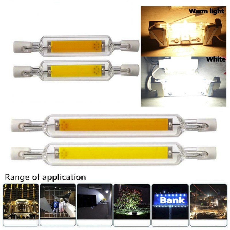 R7S LED Szklana rurka 78MM 15W 20W Żarówka COB 118MM 30W 40W R7S Lampa kukurydziana J78 J118 AC220V 110V Zastępuje halogenowe światło 50W Lampadas