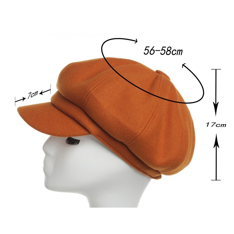 Kvinders nyhedsdreng hætte damer efterår vinter ruskind stof ottekantede hatte hatte til kvinder vinter udendørs hatte til kvinder