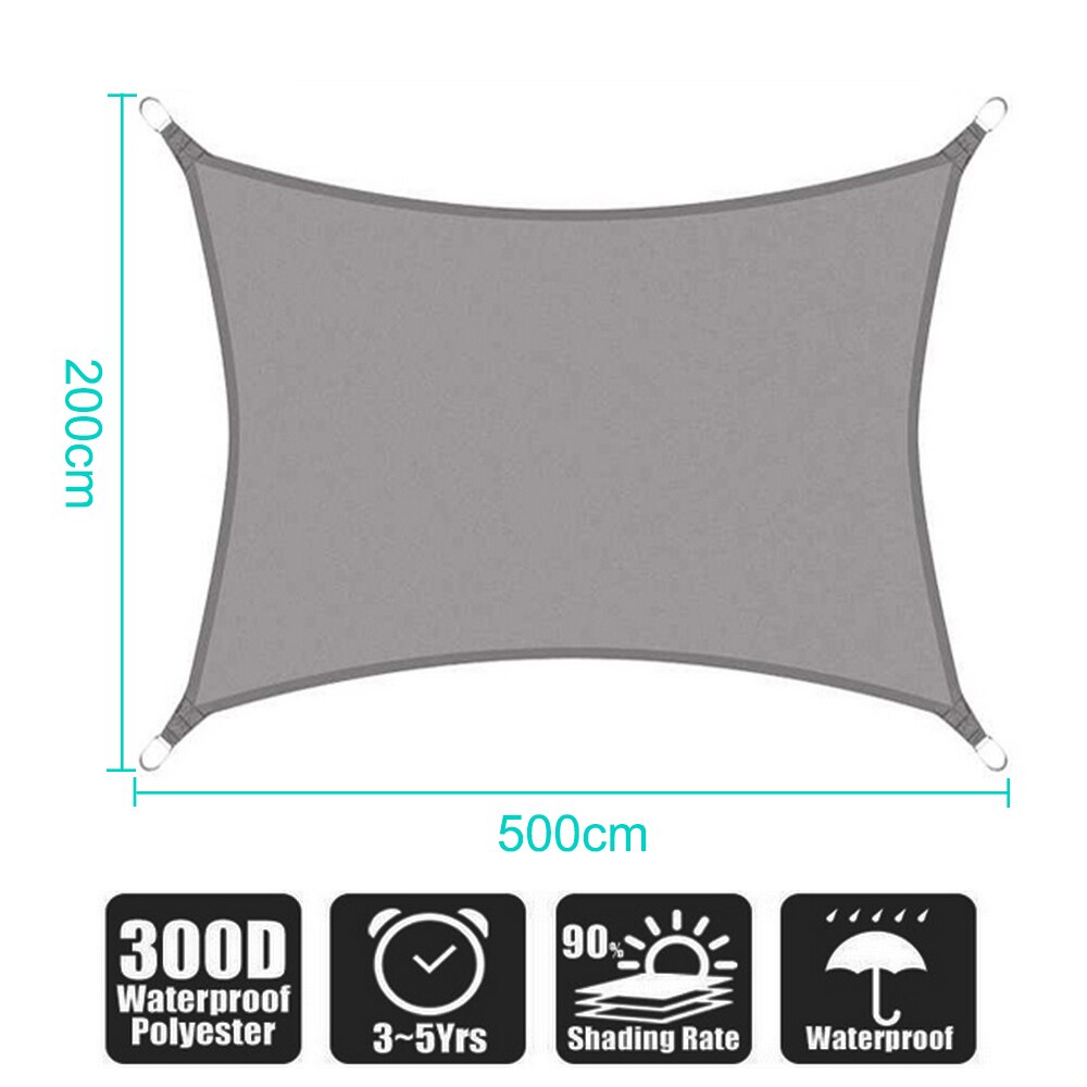 Waterproof Sun Shade Sail Awning Sun Shelter for Outdoor Canopy Garden Patio Camping Tent Large Shade Cloth Sunshade Protection: 500x200cm