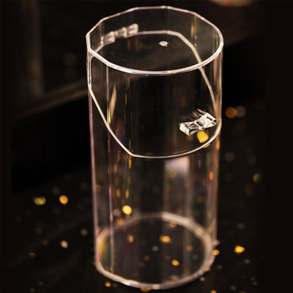 Soporte acrílico transparente para brochas de maquillaje, contenedor a prueba de polvo, organizador de herramientas de belleza, caja de almacenamiento de bolígrafos: C