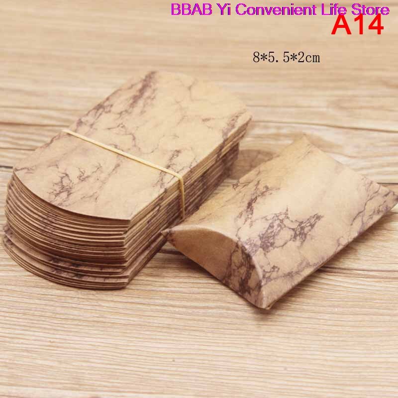 Caja de papel Kraft en forma de almohada, 10 Uds.: A14