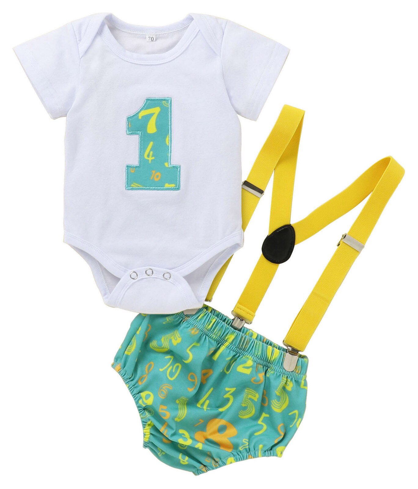My 1st Birthday – ensemble de vêtements pour bébés garçons, barboteuse à nœud papillon, tenue pour nourrissons: green / 18M
