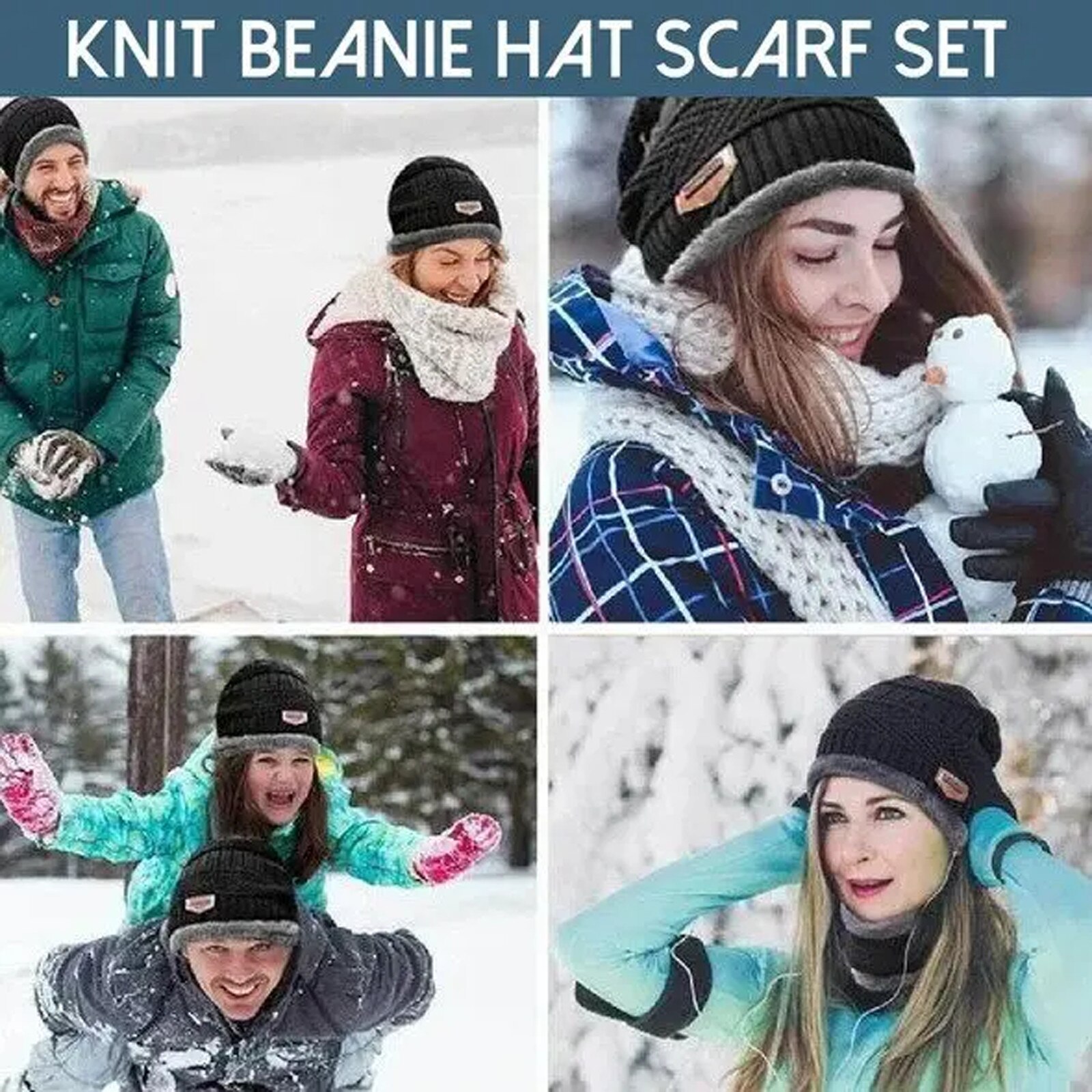 Coral Fleece Winter Hoed Mutsen Heren Hoed Sjaal Warm Ademend Wol Gebreide Hoed Mode Unisex Gebreide Hoeden Motorkap Twee stuk
