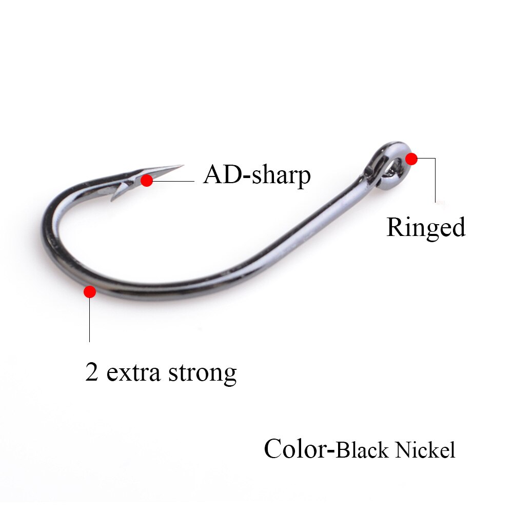 20pcs High Carbon Steel Europe Carp Fishing Hooks With Ring 1/2/4/6/8/10# Matte Black Barbed Single Fishhooks Freshwater