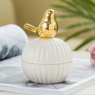 Or 3d Chat kitty animaux En Porcelaine Porte-Bijoux Anneau Plat de Bijoux En Céramique Décor À La Maison Plateau Bol pot blanc Rose pour mariage: white2