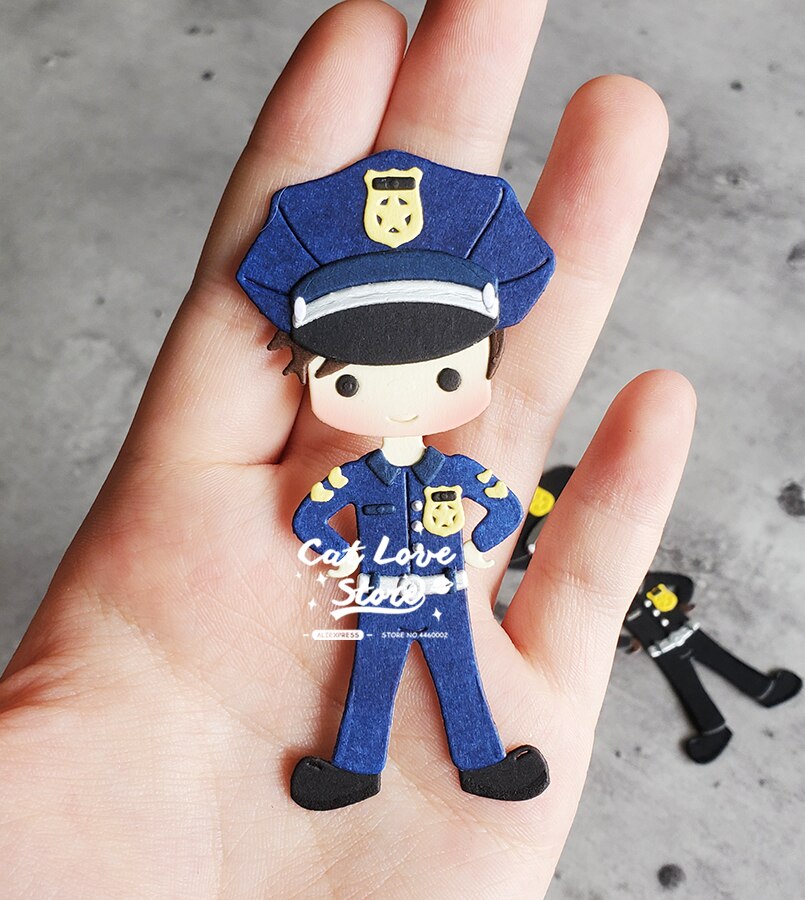 Catlove Police men woman Metal Cutting Dies Scrapbooking Mold Stencil Die Cuts Card Making DIY Craft Embossing Dies For