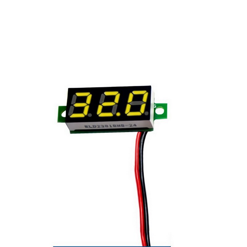 Dc 0-100V Drie-Wire Mini Digitale Voltmeter Voltage Meter Gauge Met Omgekeerde Polariteit Digitale voltage Tester: yellow 2.5V-30V