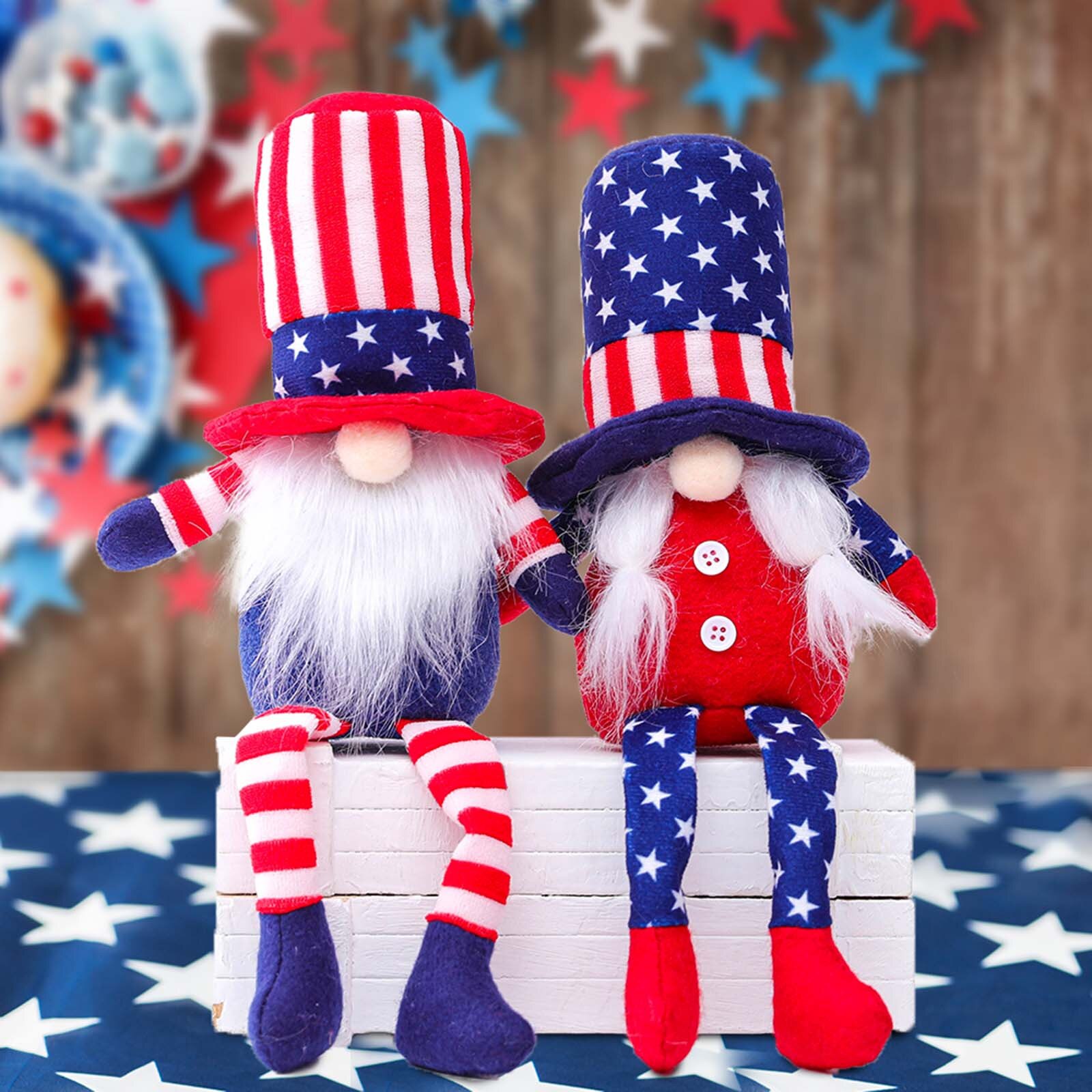 Patriottische Gnome Dwerg Pop Us Independence Day Pluchen Speelgoed Pluche Pop Decoraties Huishoudelijke Плюшевые Игрушки
