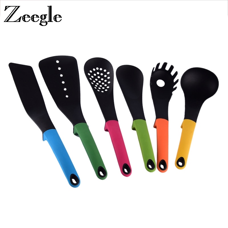 Zeegle ustensiles de cuisine en Silicone pour la cuisson ustensiles de cuisine résistants à la chaleur Set ustensiles de cuisine antiadhésifs ustensiles de cuisine 6 Styles