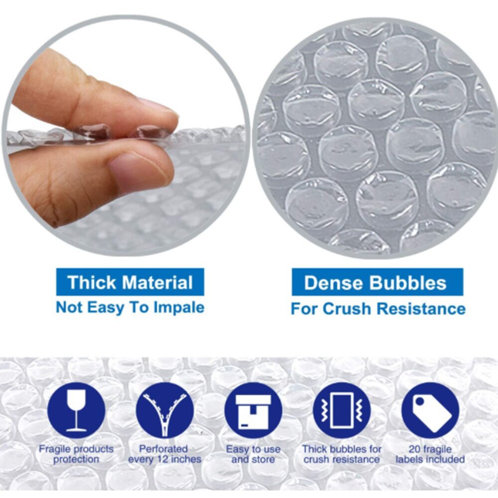 1 Roll Bubble Cushion Wrap Roll for Packaging Moving Boxes Supplies Packing Storage Wrap Padding Roll