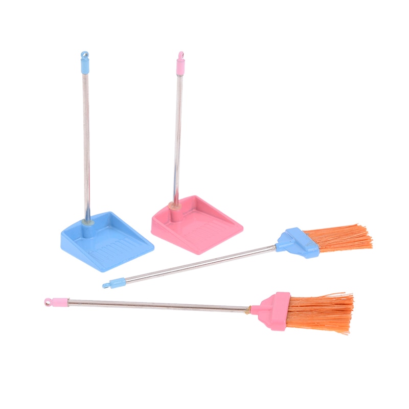 Mini Desktop Sweep Cleaning Brush Small Broom Dustpan Set Simulation Furniture Toys