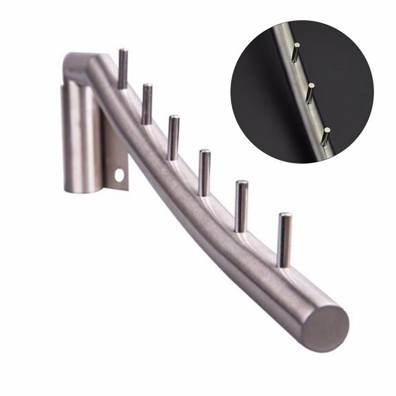 Kleerhanger Rack Wall Mounted Folding Kleding Haak Rvs Organizer met Swing Arm Houder