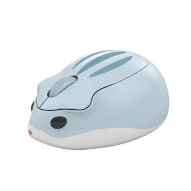 Ratón inalámbrico de 2,4G, de hámster de dibujos animados, 1200DPI óptico-electrónico Original para ordenador portátil,: Azul