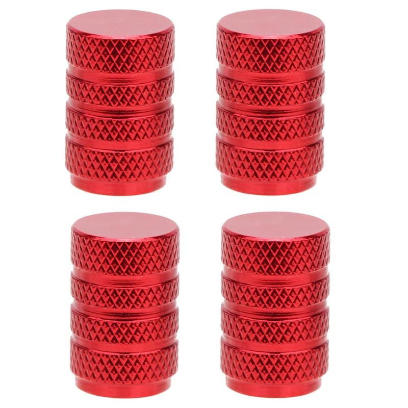 4 Stuks Aluminium Auto Wiel Band Caps Universele Automobiles Metalen Ventieldopje Auto Tire Ventiel Dust Covers Auto accessoires: Rood
