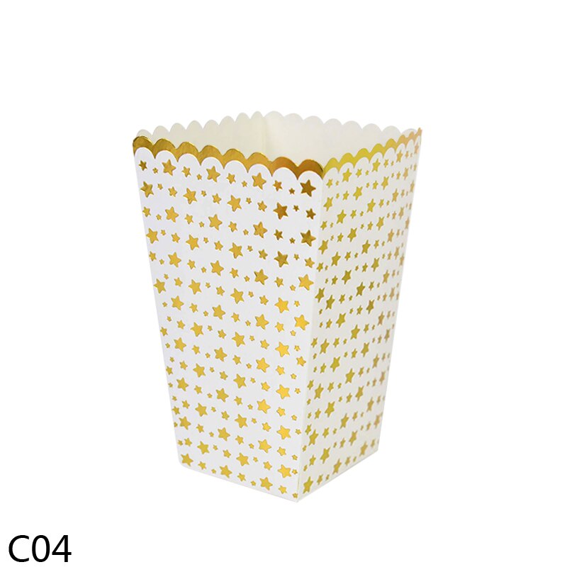 6/12 stk guld rosa guld prik enhjørning popcorn æsker til fødselsdagsfest dekoration hjemme film popcorn slik emballage æsker forsyninger