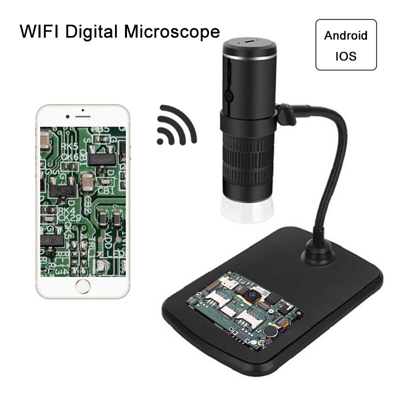 LED USB Digital Microscope 1000X WIFI Mobile Phone Microscope Support IOS Android PC Video Microscope for Skin Detection: WIFI Microscope