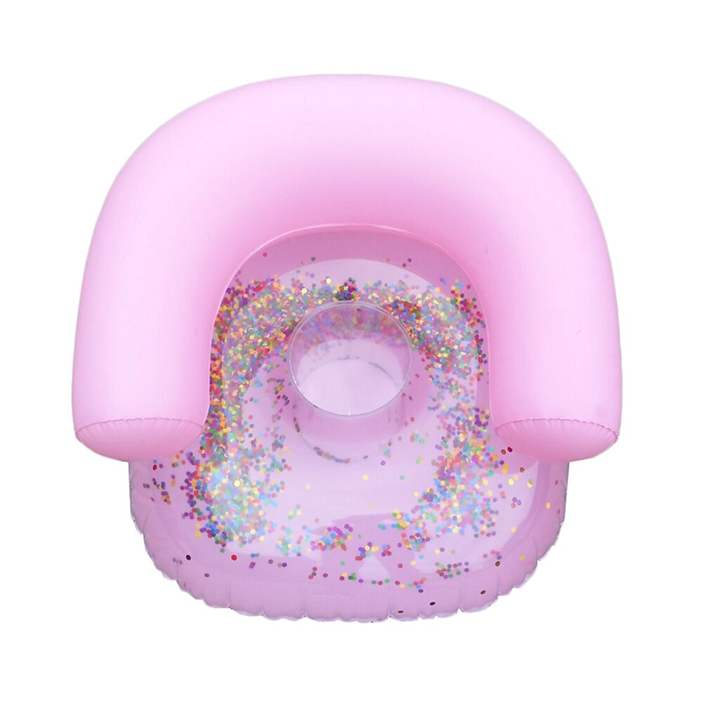 Kids Inflatable Sofa Baby Sitting Chair Sequin Kids Bath Learning Seat DO2: Pink