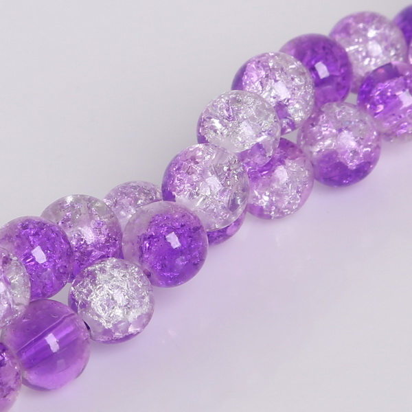 Round Glass Crackle 8mm Loose Beads 50pcs 1 String Fit Handmade Bracelet Necklace DIY Craft Making Good Jewelry: Yellow