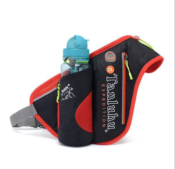 Running Marathon Heuptas TANLUHU 371 Nylon Sporttas Waterkoker Zak Outdoor Klimmen Wandelen Bag: zwarte kleur