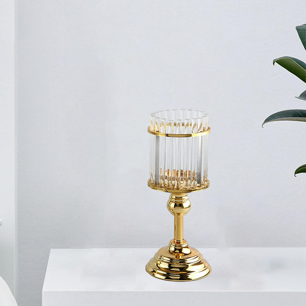 Candelabro de cristal moderno para decoración del hogar, candelabro de luz de té de Metal para centros de mesa de de boda, de casa