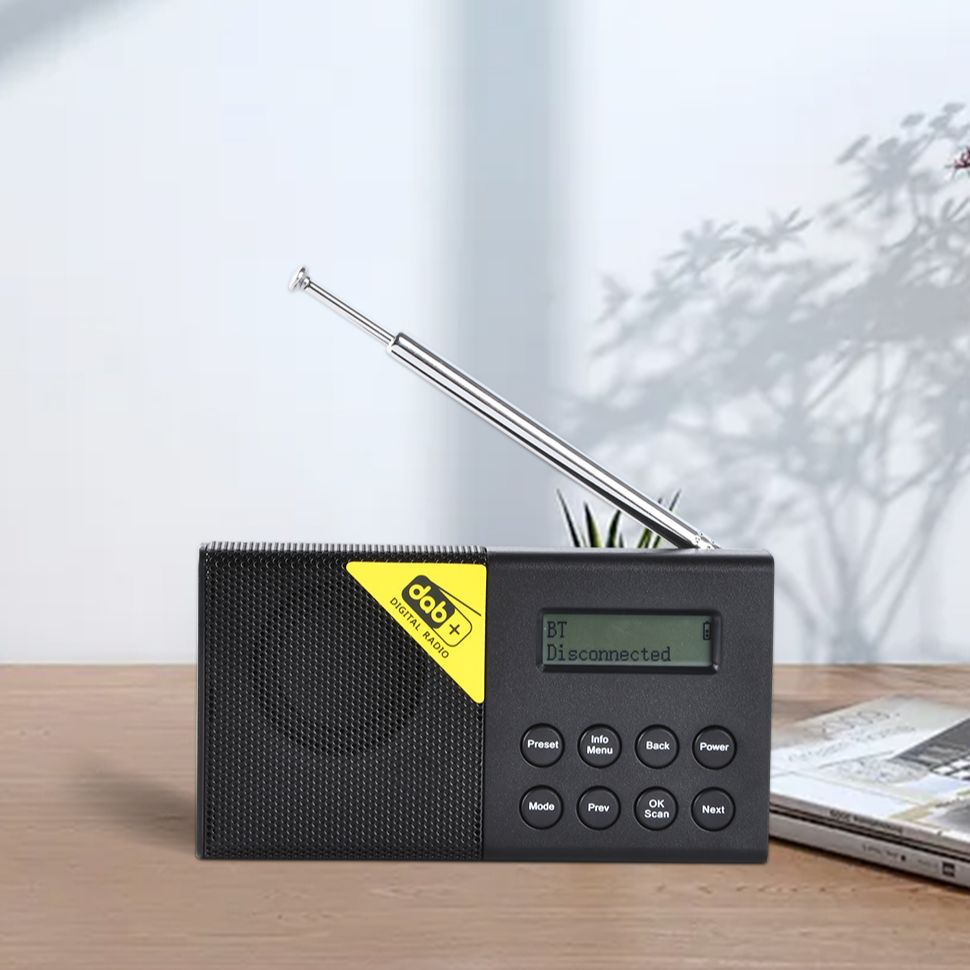 Portable Radio Receiver DAB / DAB+ FM Digital Radio Rechargeable Battery Bluetooth 5.0 Music Player LCD Display