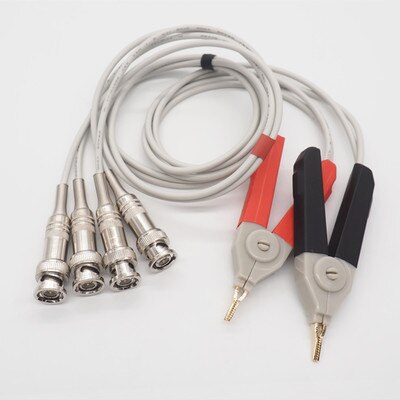 High precision Insulated four line test clip,LCR digital electric bridge test cable clip, LCR meter: Brown