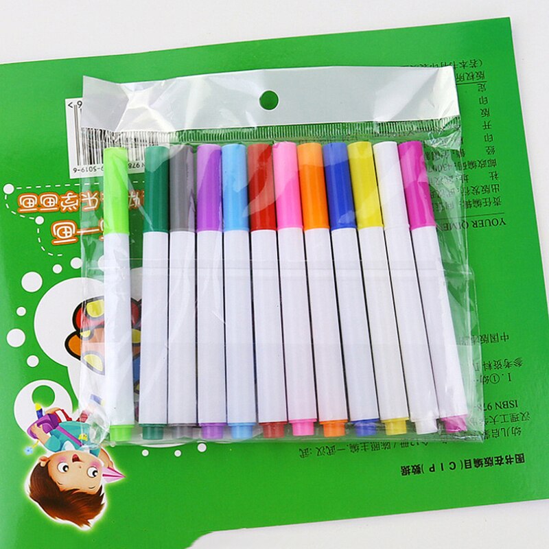 School Classroom Supplies Erasable Whiteboard Markers Erasable Pages Water Soluble Dustless Drawing Pen Board Markers 12 Pcs/set