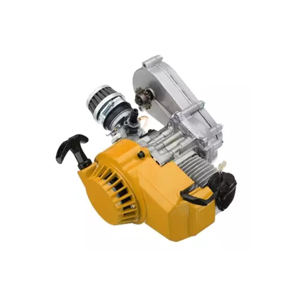 Exquisitely Durable 49cc Mini Dirt Bike Engine With Transfer Box Yellow Pull Start Mini Moto Yellow