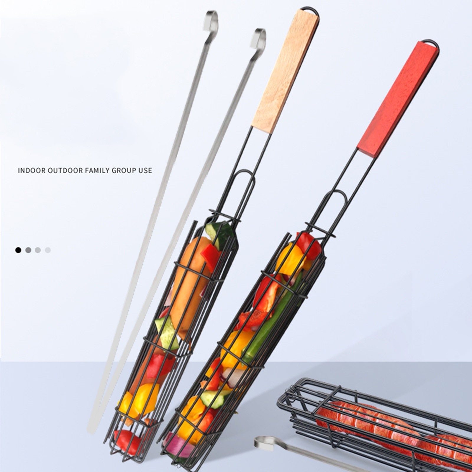 Stainless Steel Barbecue Baskets Handy Heat Resisting Bbq Grill Baskets Bbq Accessories Tools For Roast Meat Vegetable Box