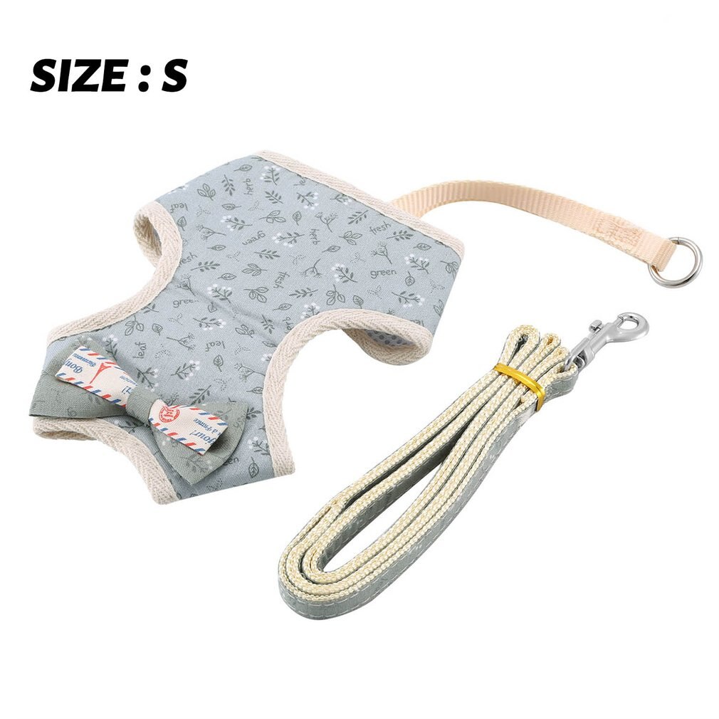 Pet Leash Bowknot Pet Chest Strap Vest Style Cat And Dog Leash Rope No Traction Dog Harness Breathable Mesh