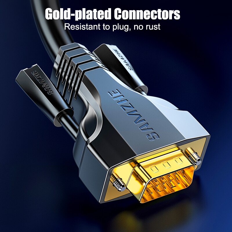 SAMZHE 1080P VGA Cable Gold plated Male to Male Cable for Computer Projector Monitor Screen PC TV Adapter Converter