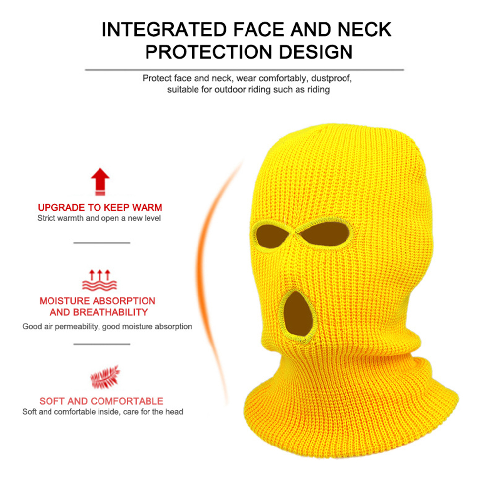 Winter-fahrradmaske mit 3 löchern, wärmende, winddichte gesichtsmaske für radfahrer, sturmhaube, skimaske, Winkel- und snowboardschal, mütze, kopfbedeckung