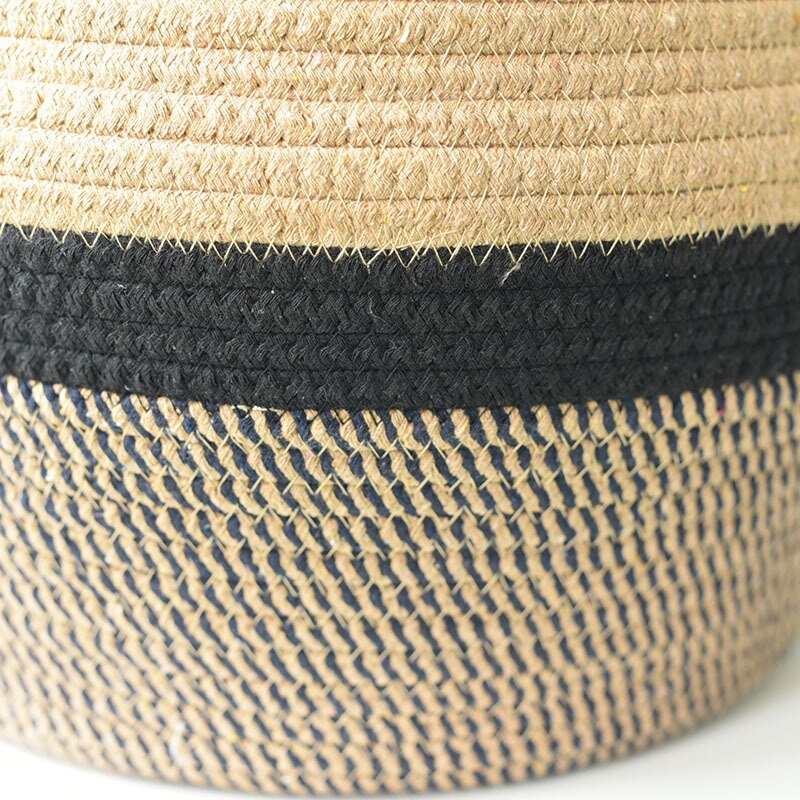 Hand-woven Storage Basket Cotton Rope Art Storage Bucket Simple Desktop Container Home Decoration
