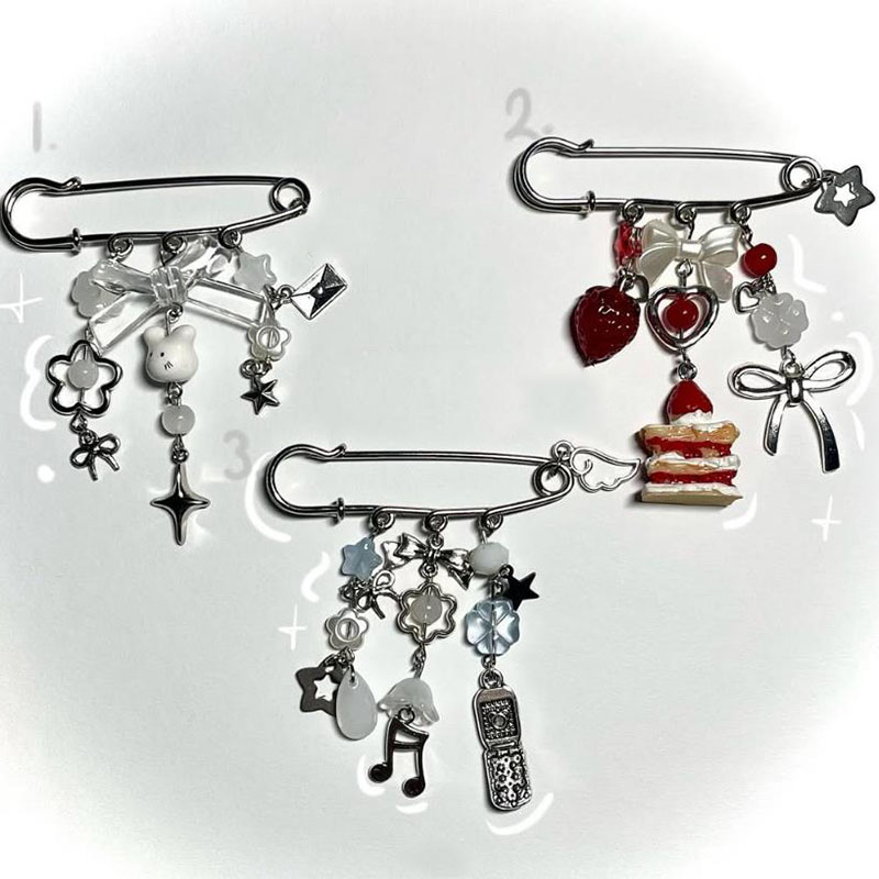 sterren broche taart charme veiligheidsspeld charmes Y2K handgemaakt