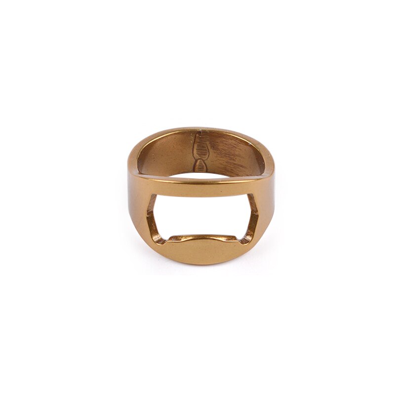1Pc Multifunctionele 4 Kleuren Roestvrij Staal Kleur Ring Vorm Bierfles Opener Ring Diameter Ongeveer 22Mm creativiteit Ring: Goud