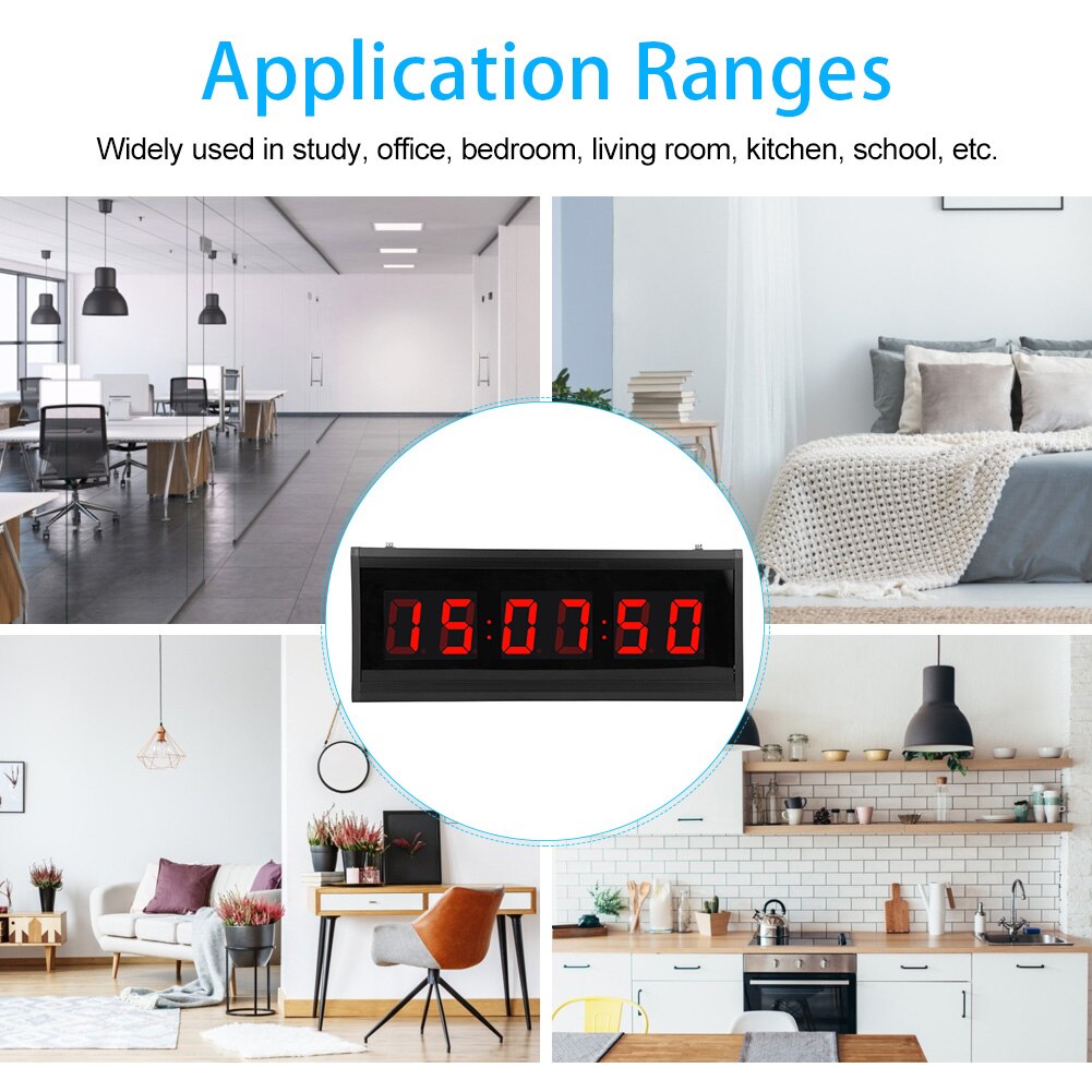 100-240v hushålls modern led digital elektrisk klocka med evig kalenderdekoration