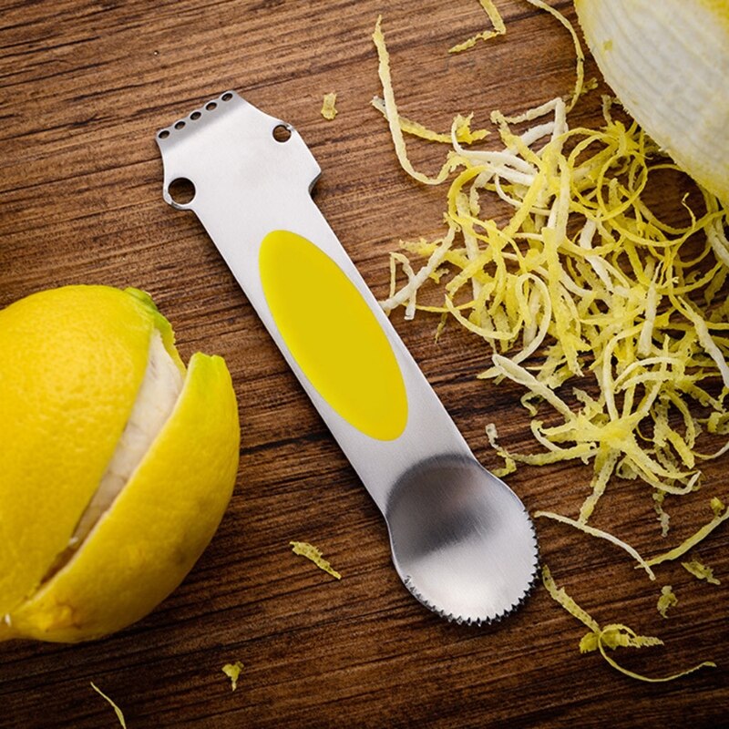 3-In-1 Citrus Zester Stainless Steel Orange Lemon Zester Peeler Fruit Grater Kitchen Tool Bar Gadget