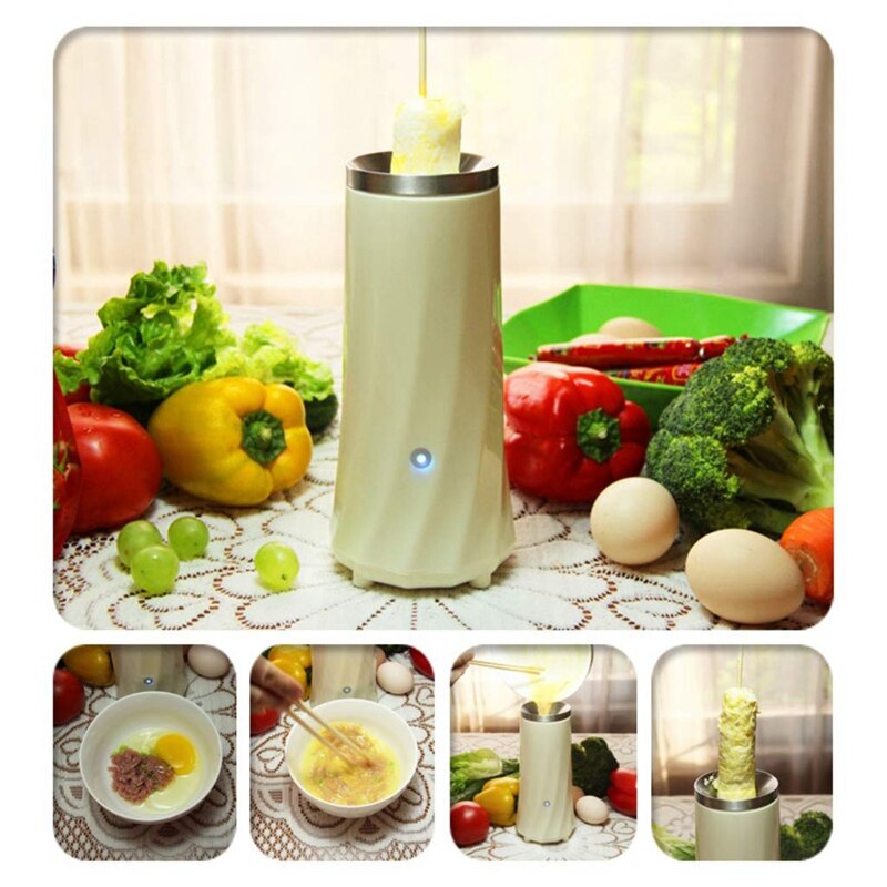 Egg Master Roll Maker Multi-Function Breakfast Egg Roll Machine Home DIY Egg Cooker Fast and Durable(110-220V)(White)US Plug