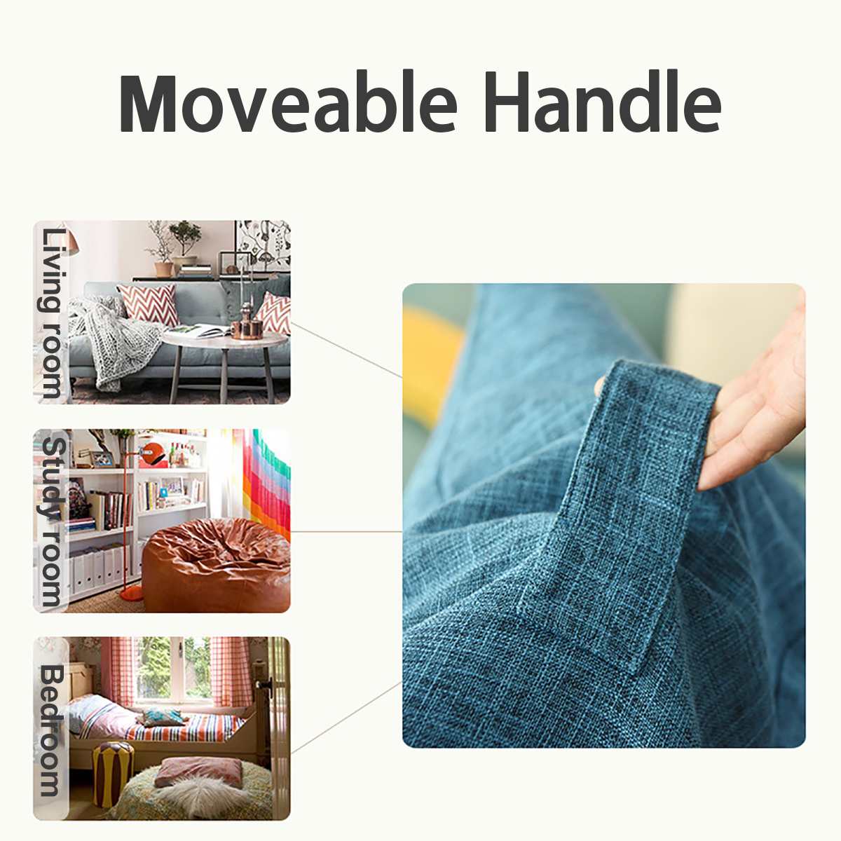 Lazy Sofa Cover Chairs No Padding Cotton Linen Waterproof Armrests Recliner Cover Bean Bag Poncho Sofa Tatami Living Room