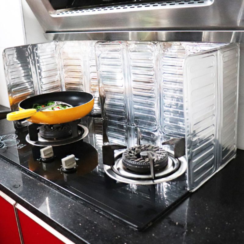 Kitchen Gas Stove Deflector Aluminum Plate Foil Paper Insulation Enhance Fire Grease Film Oil Block Splash Deflector #1