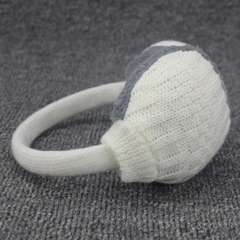 Frauen Warme Ohrenschützer Masken pelz kopfhörer Plüsch Gehörschutz Winter Warme Männer Gestrickte Kopfhörer NEUE Nette pelz ohrenschützer: Weiß