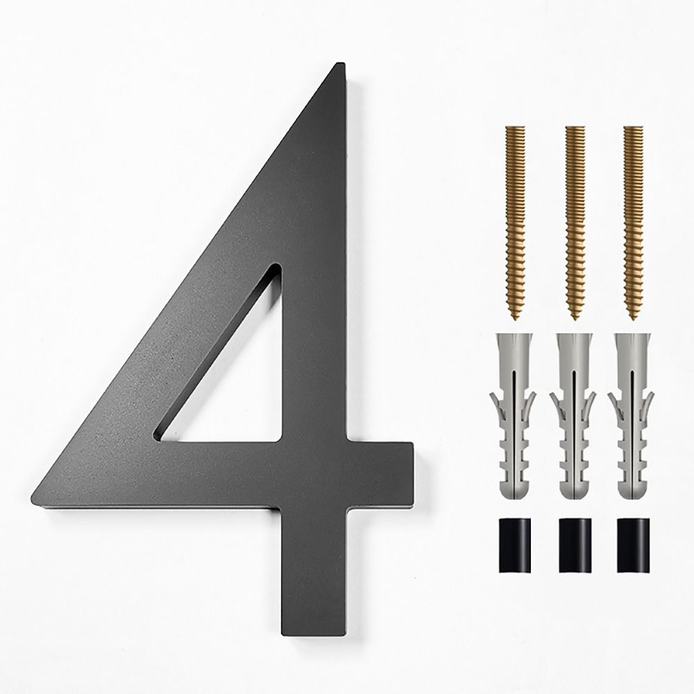 6" Floating House Number Modern House Numbers Garden Door Number with Nail Kit Black 911 Visibility Signage Mailbox Decor: Champagne