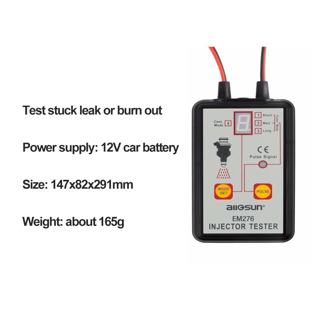 Em276 injektor tester 12v brændstof injektor 4 pluse modes tester kraftfuldt brændstof system scanningsværktøj  em276 bil tester