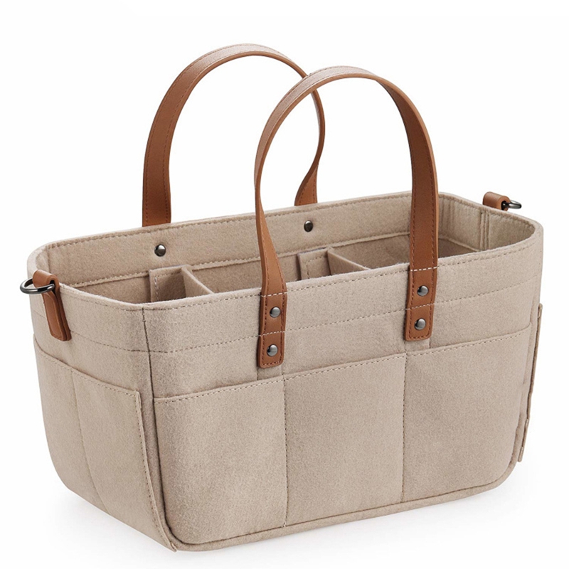 WUUDWALK Panier à Couches De Luxe En Feutre Noir - Organiseur Portable Avec Couvercle Zippé Pour Bébé Et Nouveau-Né