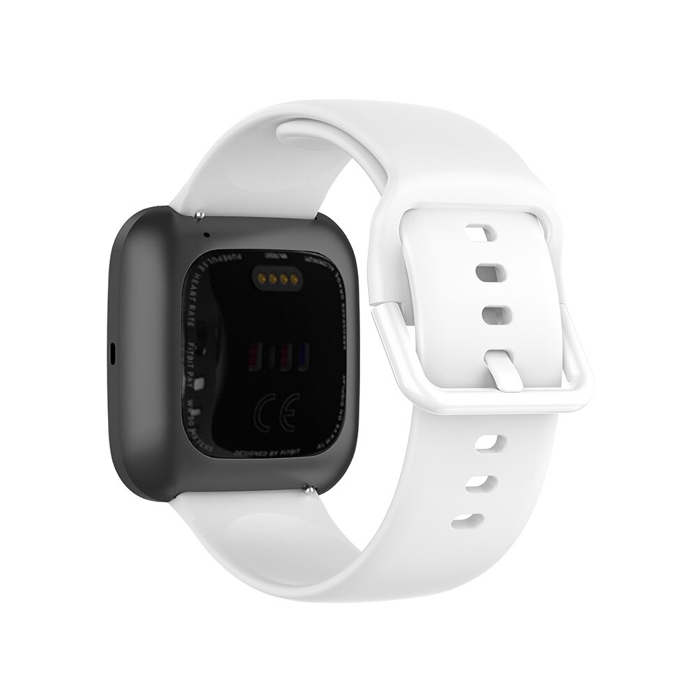 Acessórios cinta para fitbit versa 2 banda silicone macio pulso à prova dwaterproof água substituição pulseira de relógio para fitbit versa/versa 2/lite: White